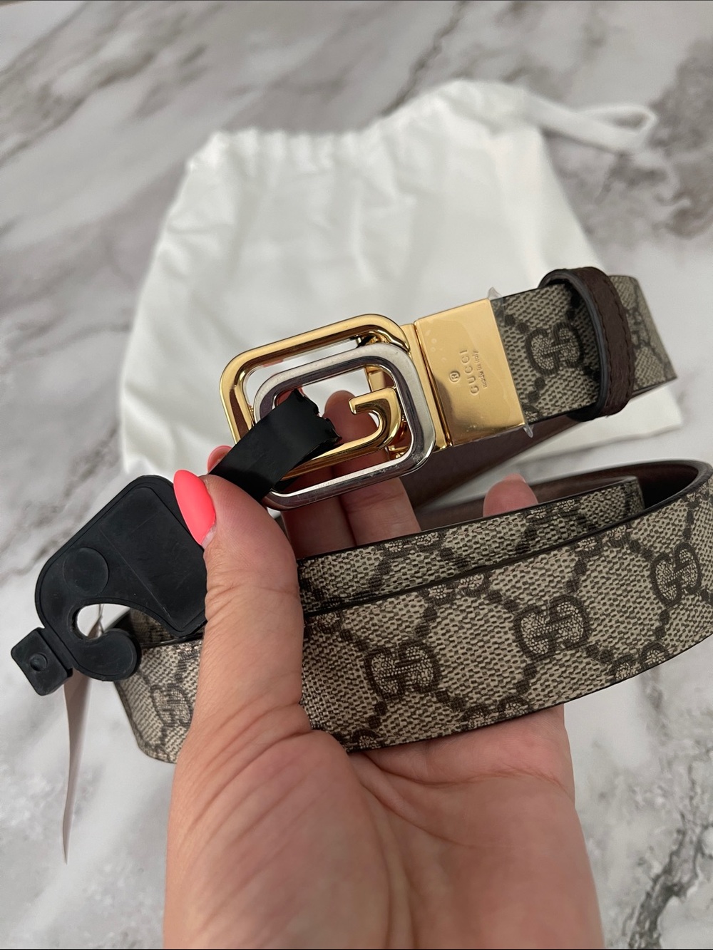 $1,250 New Authentic Reversible GUCCI Belt GG LOGO brown signature canvas 105